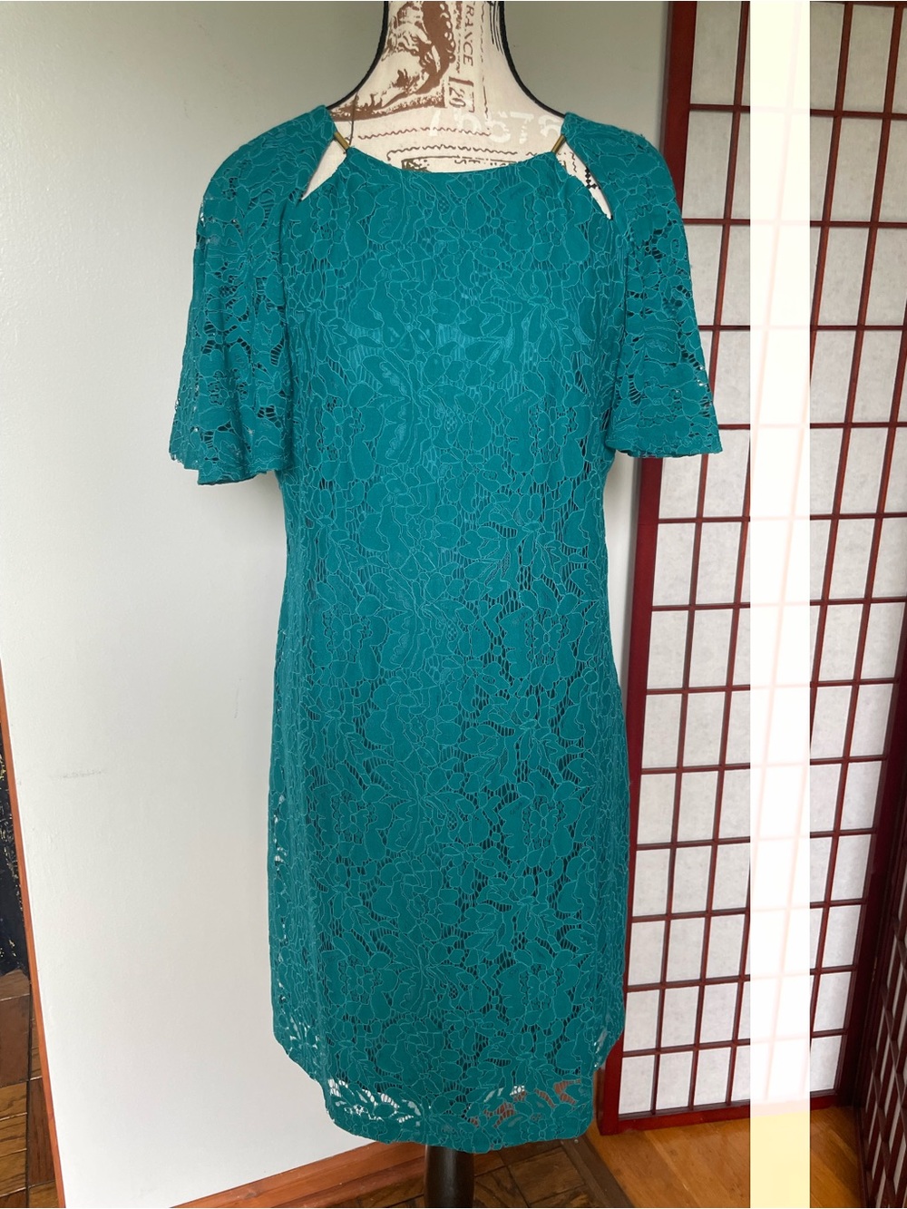 NWOT Danny and Nicole Sheath Dress with Keyhole Shoulders, Size 12